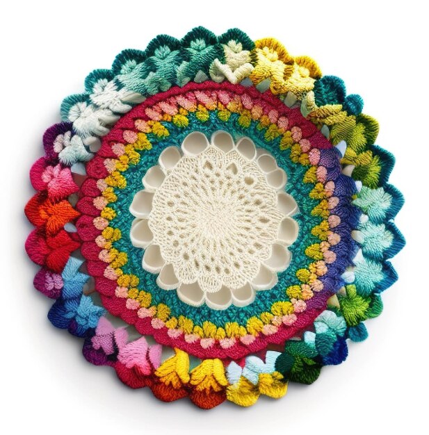 Kolorowy haft na tkaninie